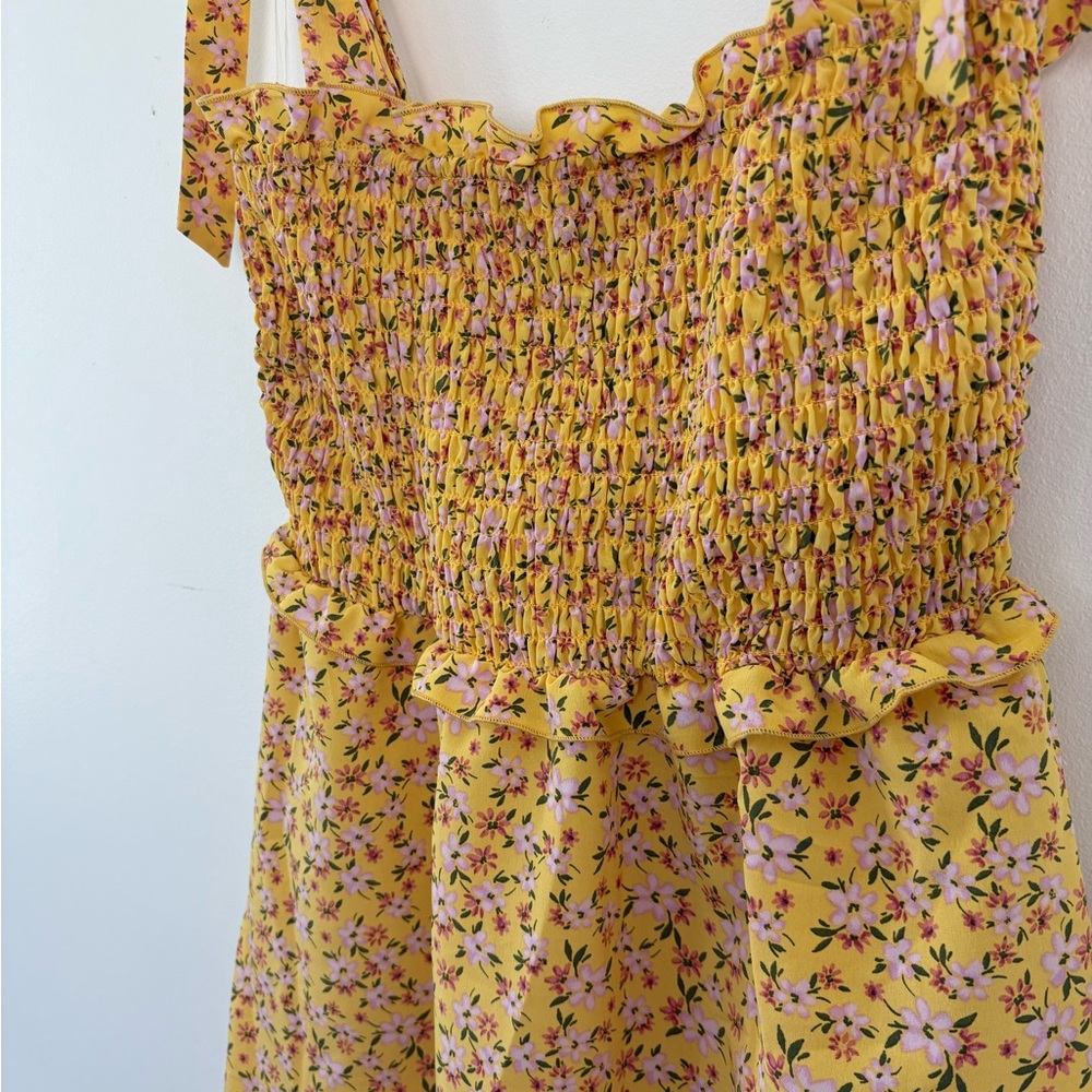 NWOT Floral Sleeveless Tie Swing Dress Junior Size Large - Picture 5 of 5